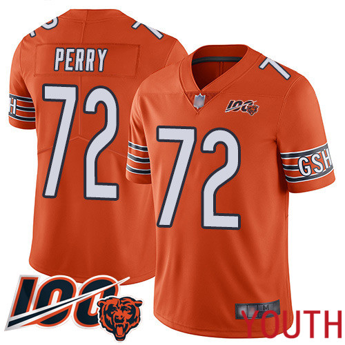Chicago Bears Limited Orange Youth William Perry Alternate Jersey NFL Football 72 100th Season